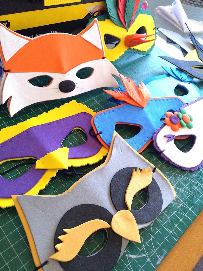 máscaras, goma eva, foamy, disfraz