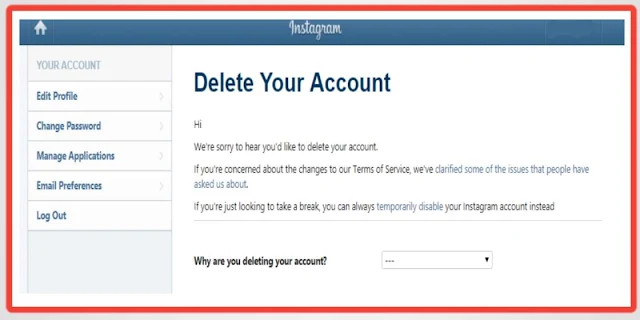 How to delete insgram account permanently