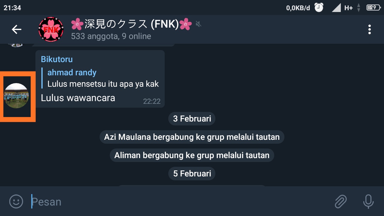 cara membagikan tautan grup telegram