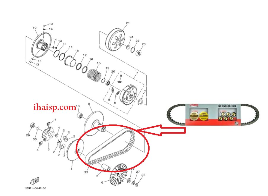 Daftar Kode VBelt Motor Matic Yamaha IhaiSP