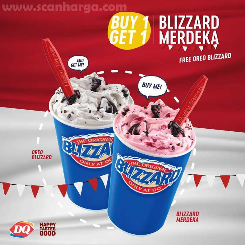 Promo Dairy Queen Buy 1 Get 1 Blizzard Merdeka Gratis Oreo Blizzard