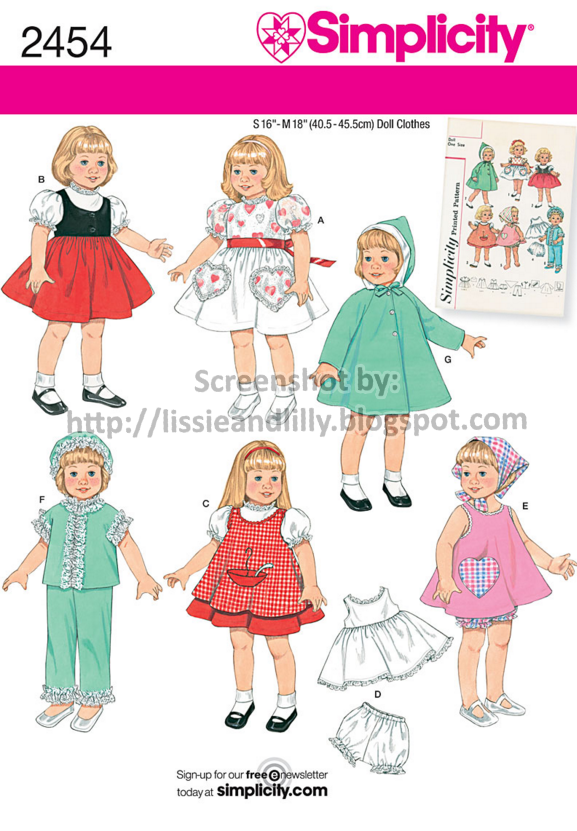 Lissie & Lilly Simplicity Patterns on Sale at JoAnn for 1