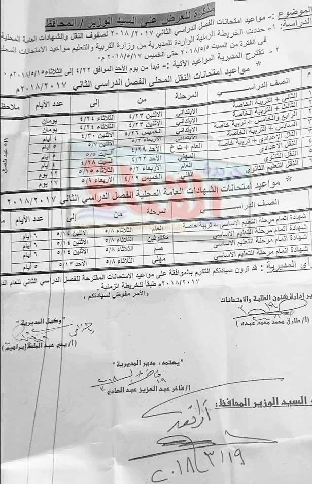 جدول امتحانات الصف الأول الاعدادي 2018 الترم الثاني محافظة الاسماعيليه جدول امتحانات الصف الأول الاعدادي 2018 الترم الثاني محافظة الاسماعيليه