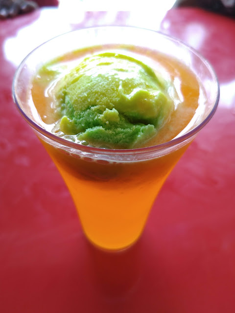 A Scoop of Ice Cream with Chilled Cold Drinks
