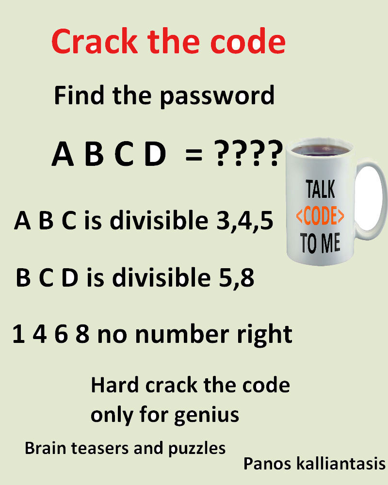 Crack the code is a series of puzzles to turn your mind.