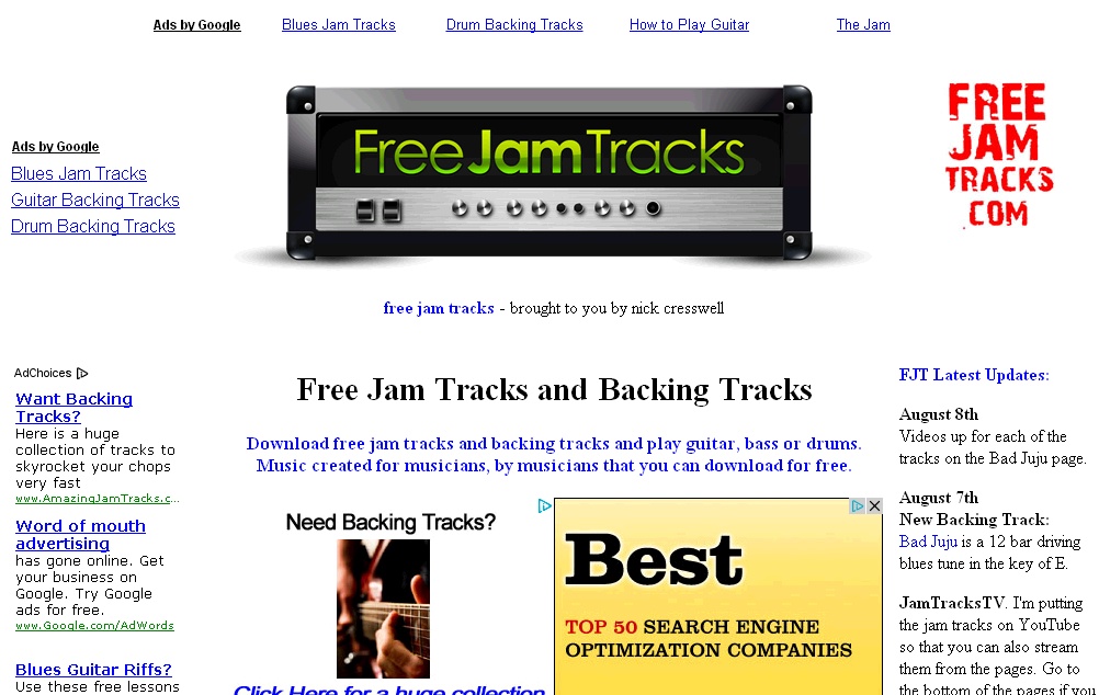 Best Online Guitar Lessons Top 3 Free Guitar Jam Tracks sites
