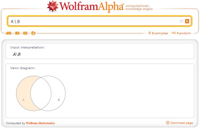 Wolfram Alpha en Español: Como hacer Diagramas de Venn Online -  Representación Gráfica de Conjuntos en linea