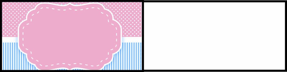 Rosado y Celeste: Imprimibles Gratuitos e Invitaciones. Banderitas para la comida.