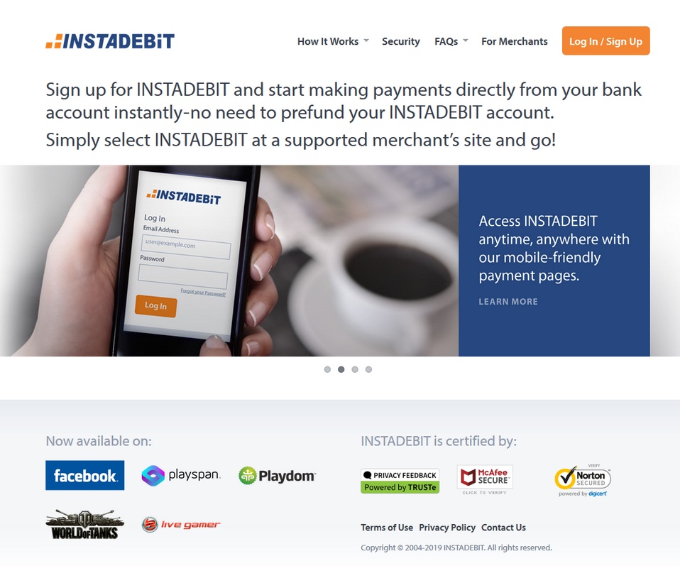 InstaDebit Mobile Pay