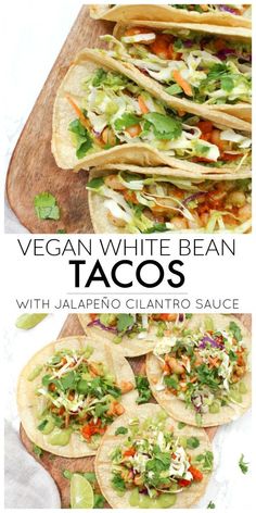 Vegan White Bean Tacos with Jalapeño Cilantro - Ajib Recipe