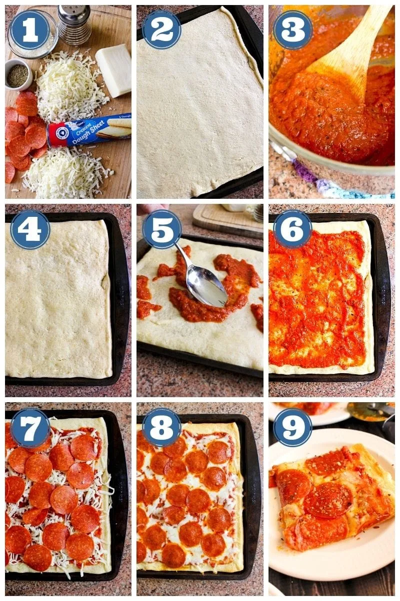 A collage of step-by-step photos making the recipe.