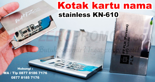 Souvenir Kotak kartu nama stainless KN-610, tempat kartu stainless, business card holder, bisnis card holder, Card Holder Tempat Kartu Nama Stainless, wadah kartu nama
