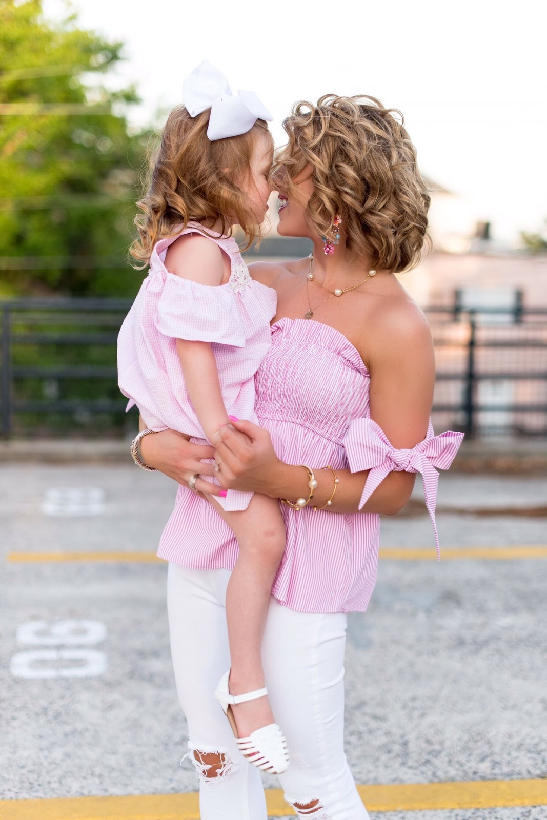 Mommy and Me in Pink and White - Something Delightful Blog