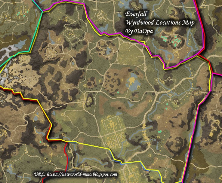 New World Everfall wyrdwood map