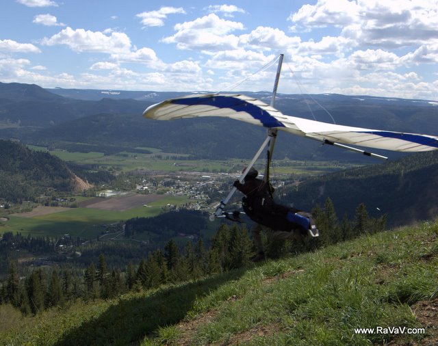 Hang Gliding Around Lumby BC Canada Test Flight on Jo Mckenna's new Freedom 190 Hang Glider