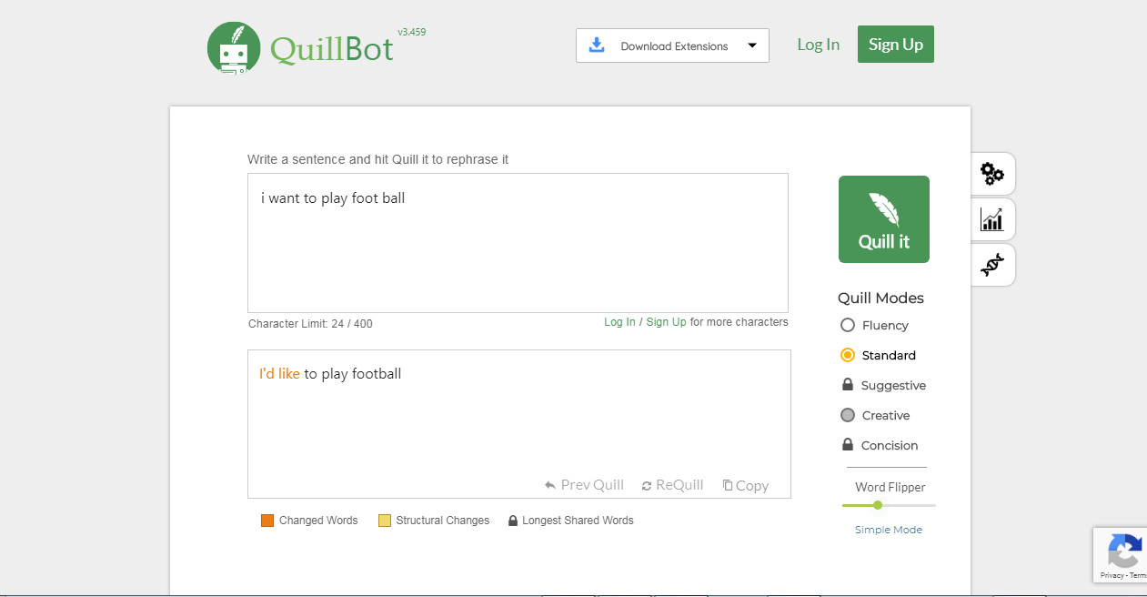 موقع او اداة Quillbot لاعادة صياغة الجمل الانجليزية English بطريقة صحيحة