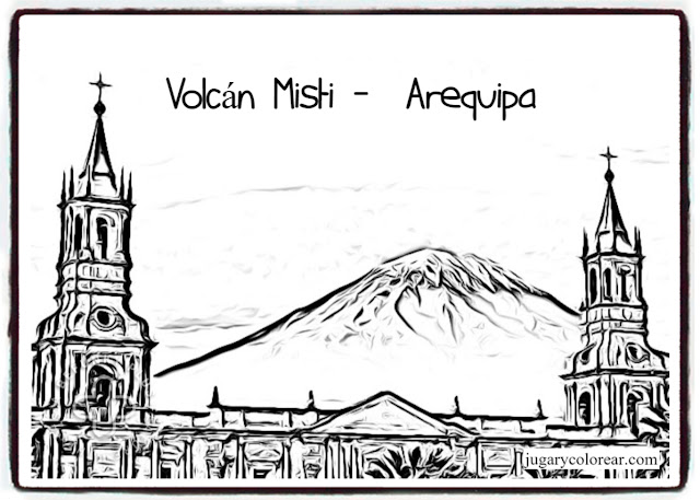 Colorea dibujo Volcán Misti