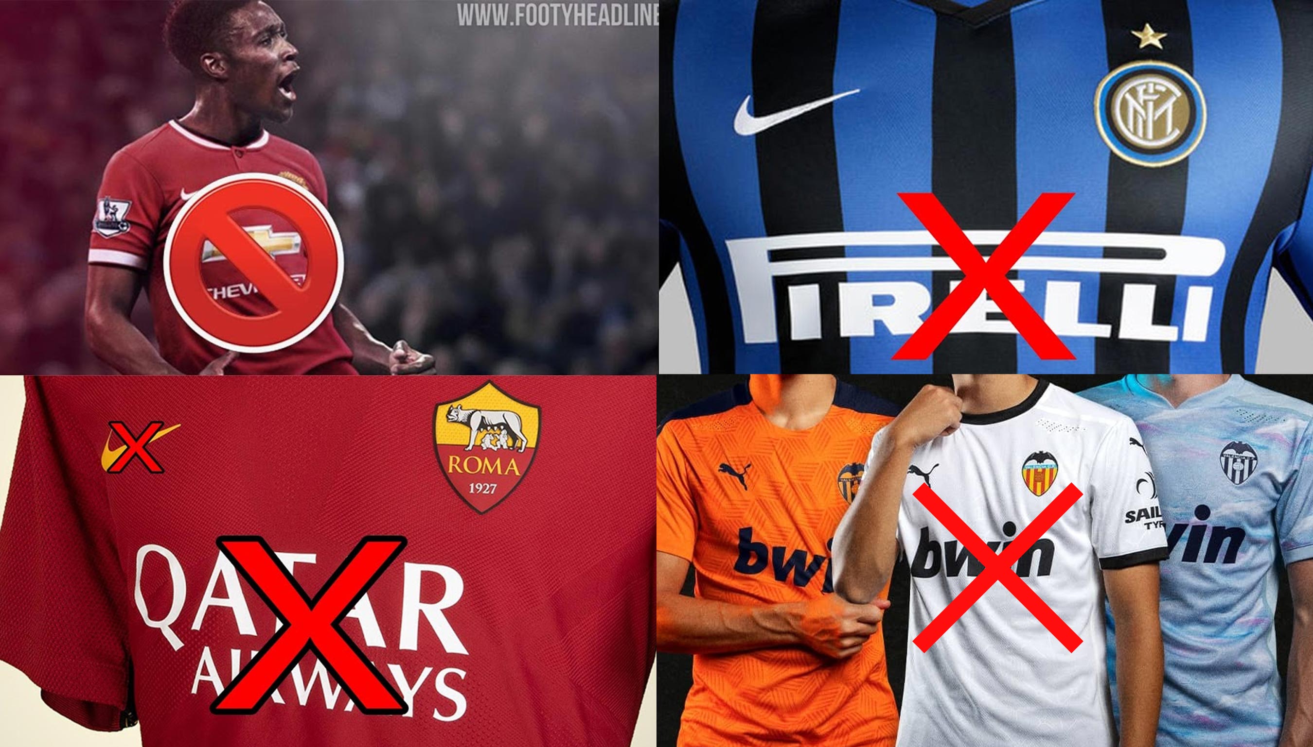 Shirt Sponsorship Contracts That Ended Ahead Of 21-22 - Man Utd x  Chevrolet, Roma x Qatar Airways & Many, Many More - Footy Headlines