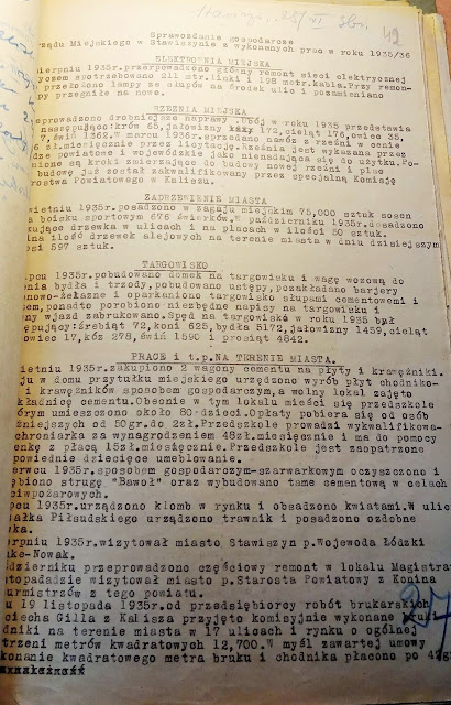 Sprawozdanie gospodarcze Samorządu Miejskiego  w Stawiszynie z wykonanych prac w 1935 i 36