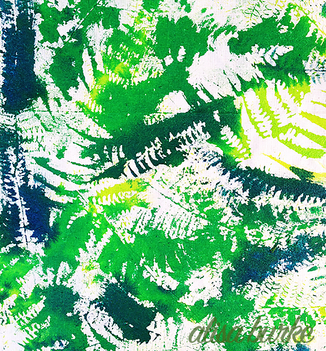 stencil and stamp with ferns