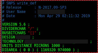 Figure-1: Header part of DEF file