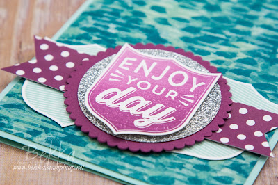 Ombre Enjoy Your Day Badges and Banner Card made with supplies from Stampin' Up! UK - buy Stampin' Up! here 