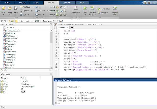 Input dan Output Data Pada Matlab - Browsinau