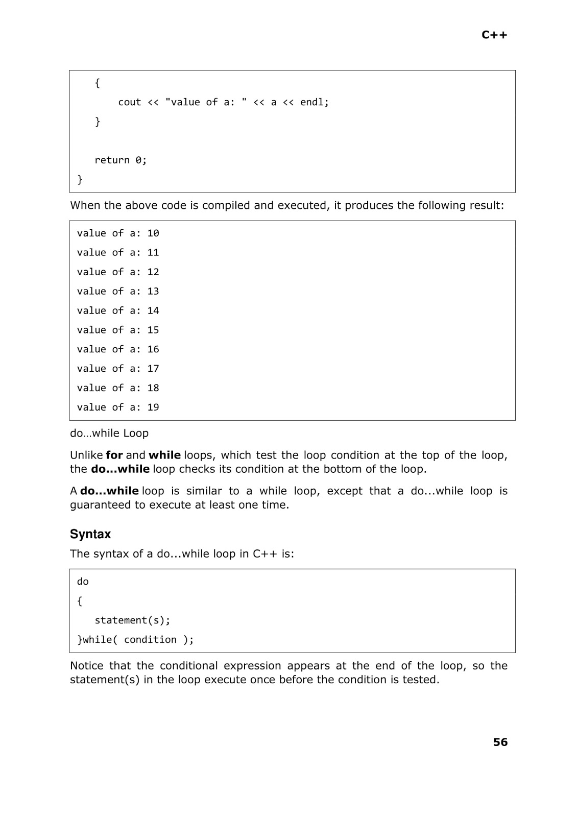 Computer Languages and Work From Home Jobs: C++ LANGUAGE LOOP TYPES