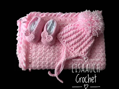 crochet baby hat with earfalps, crochet baby set