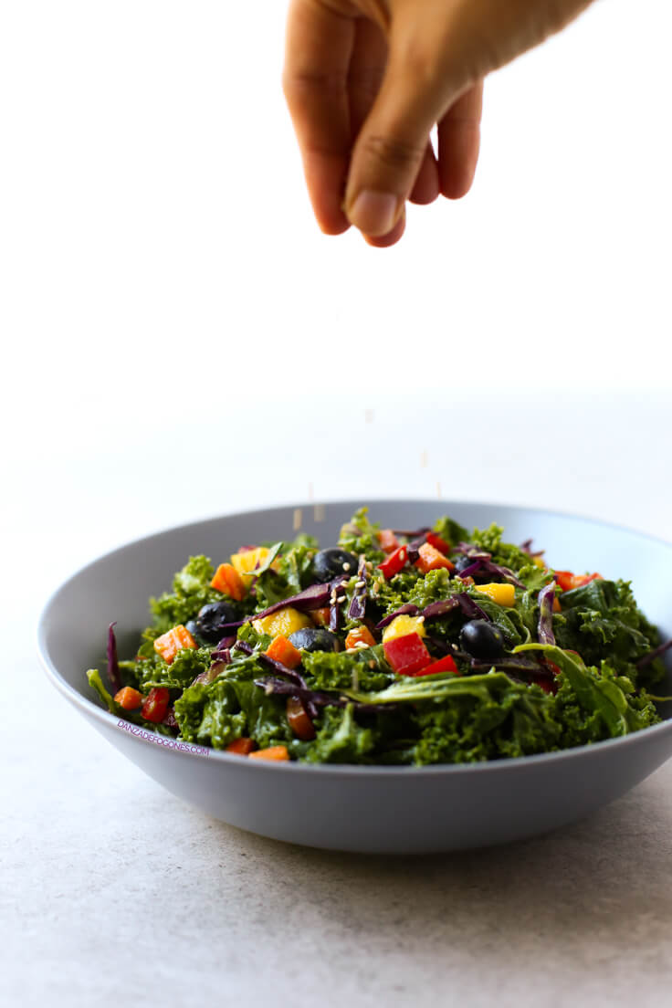 Kale salad without oil | danceofstoves.com #vegan Kale salad without oil | danceofstoves.com #vegan
