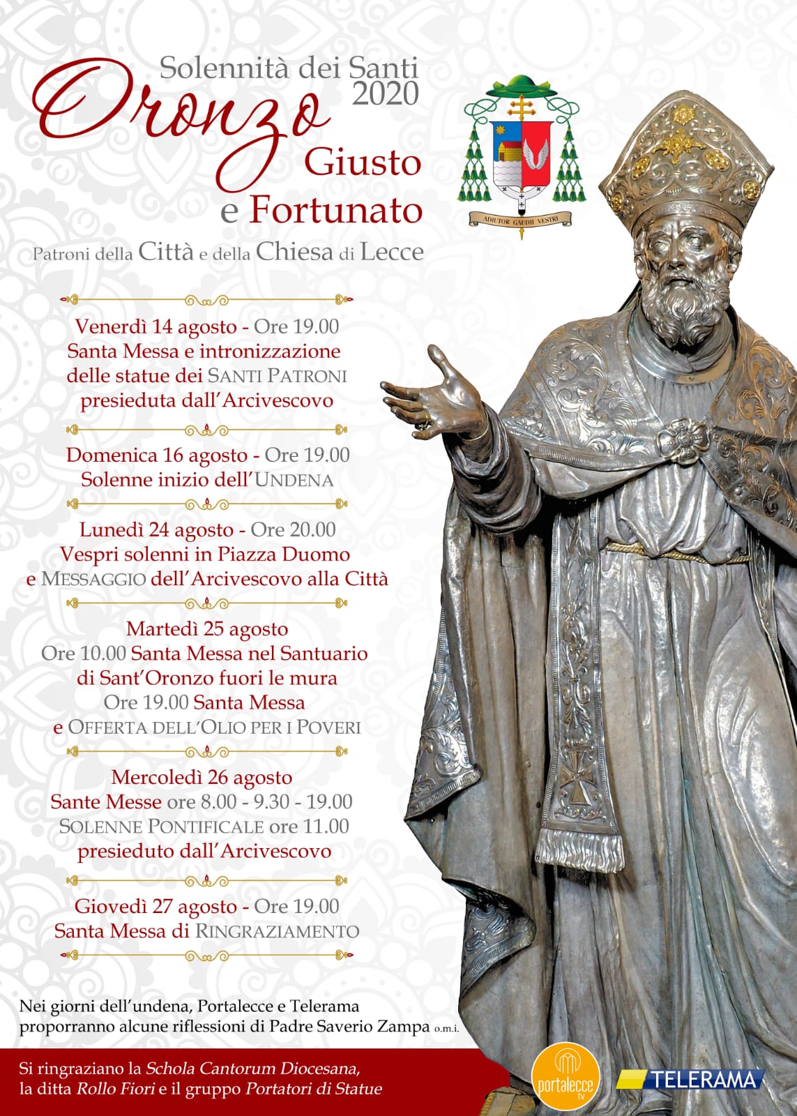 Lecce, ricorrenza dei Santi Patroni 2020