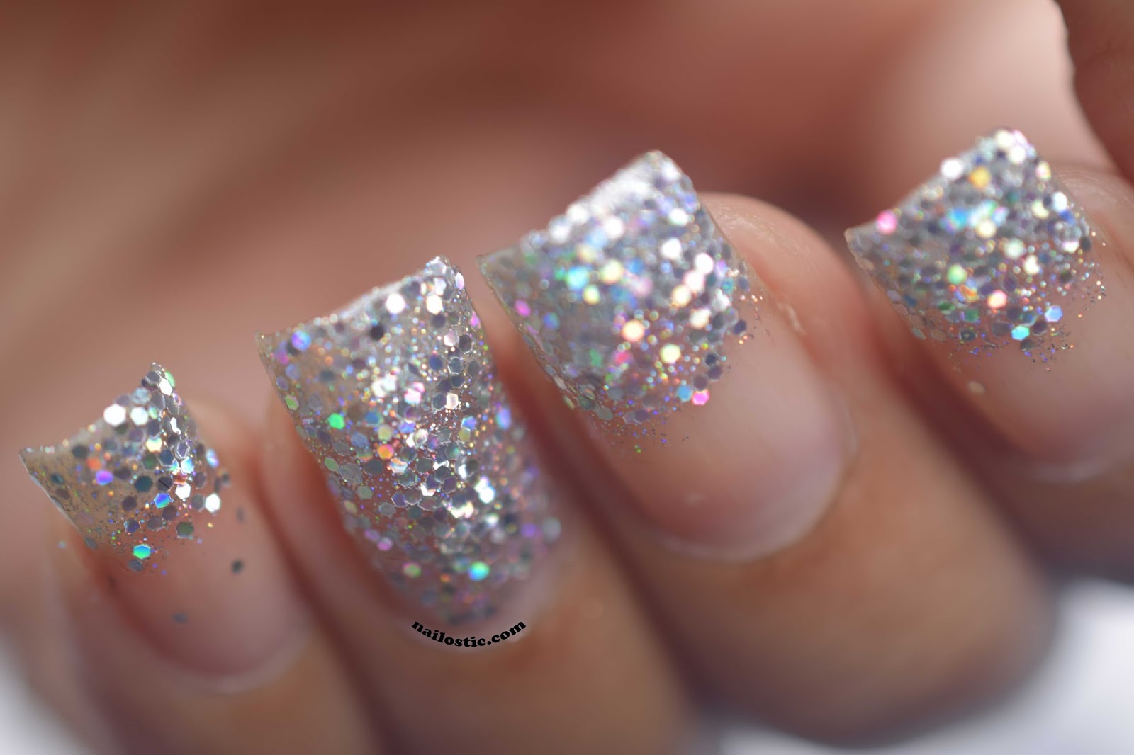 7. French Tip Nails with Glitter - wide 4