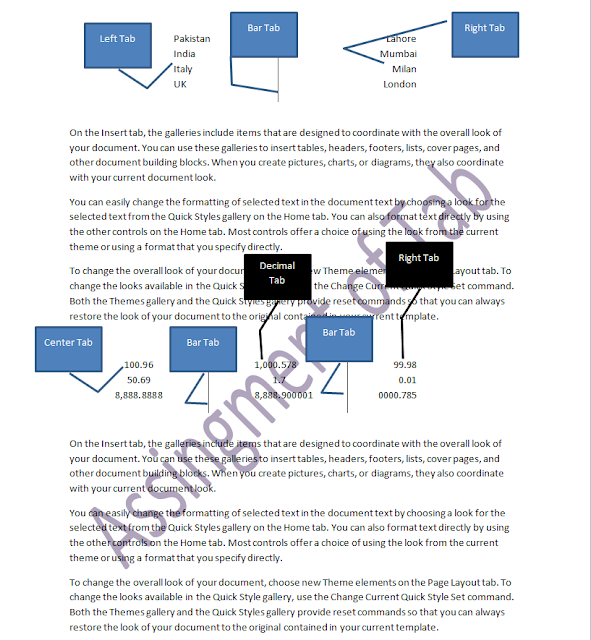 Assignment OF The Day Assignment of Tab Using in Ms Word 2010
