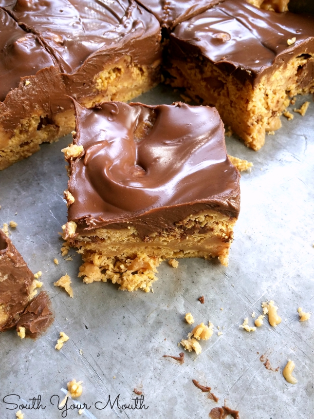 Chex Scotcheroo Bars! Peanut butter, chocolate chips, butterscotch morsels and Chex cereal in an easy and delicious bar recipe.