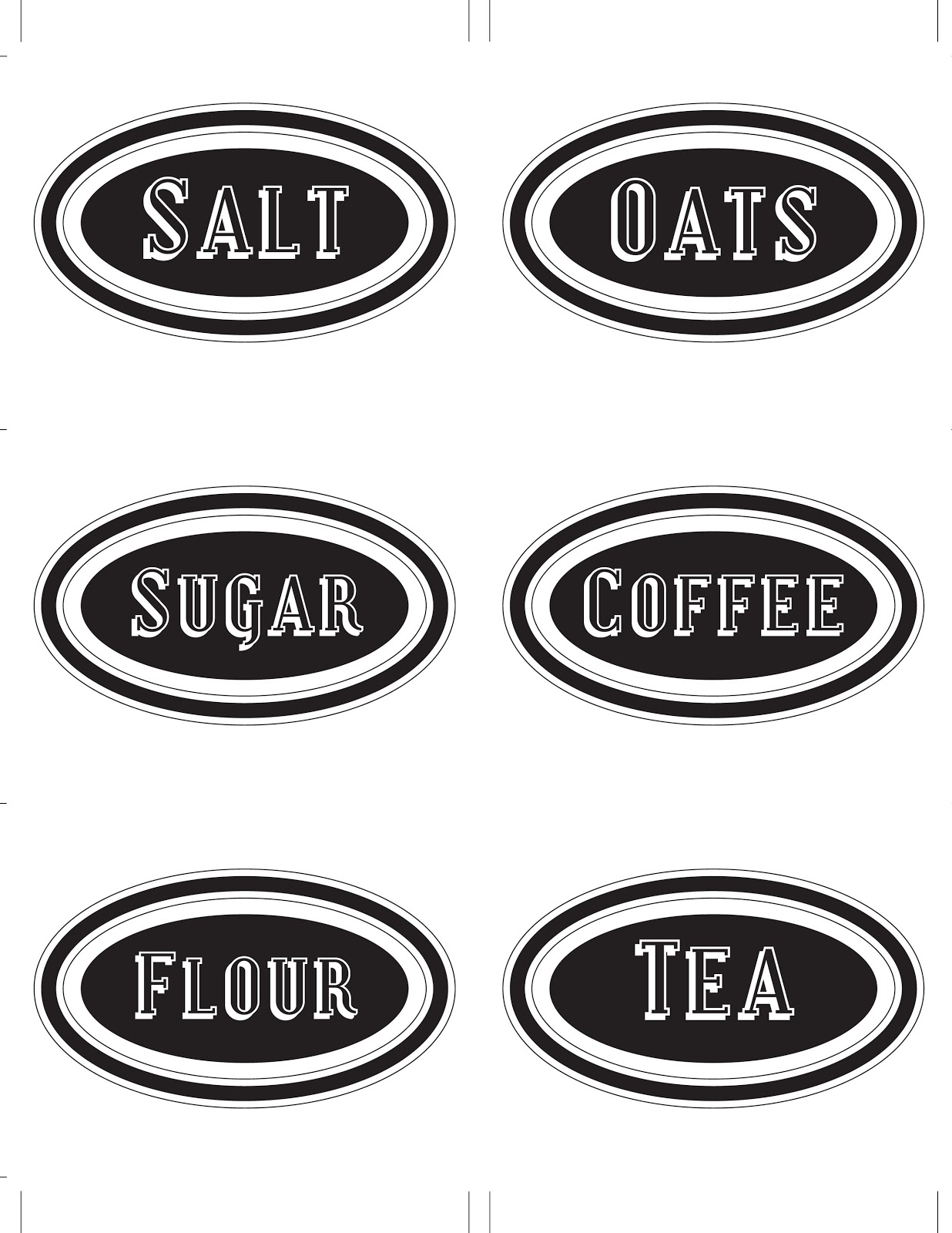 Free Printable Kitchen Canister Labels