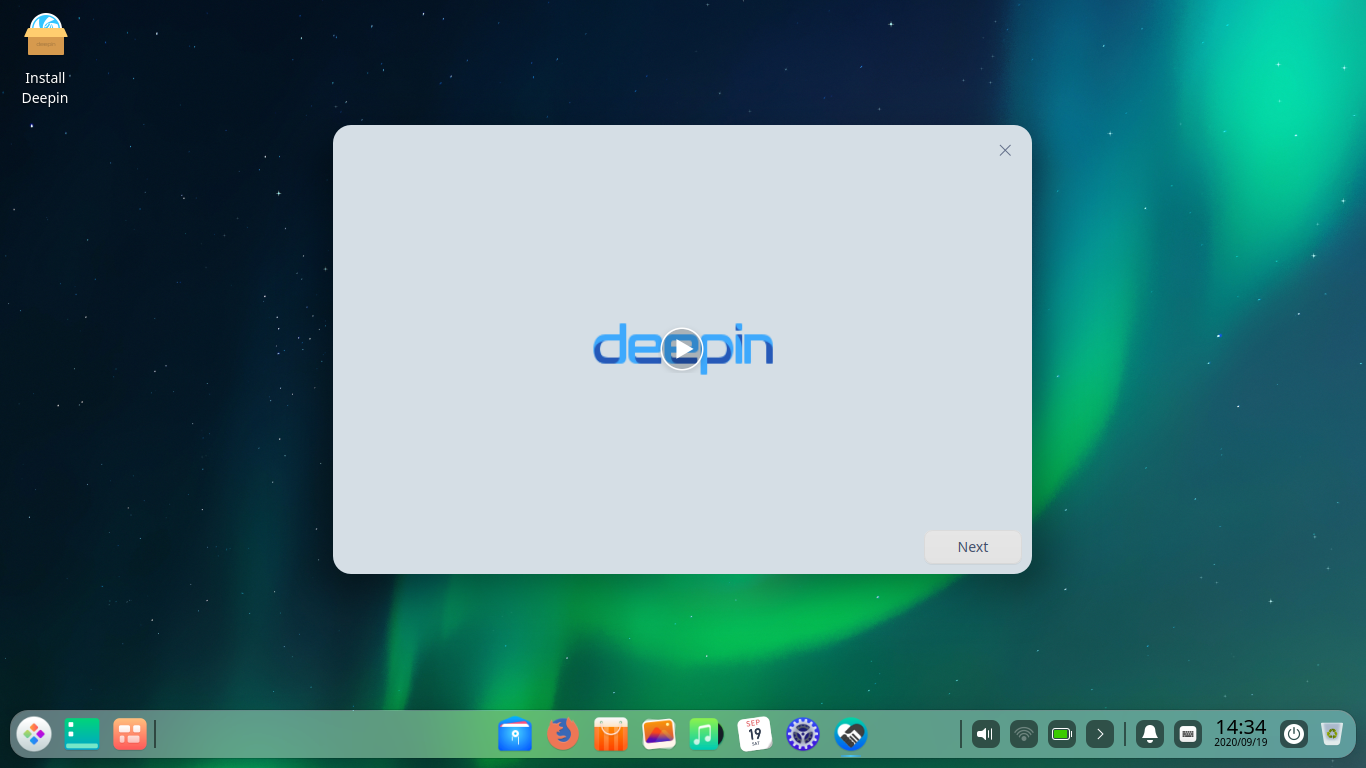 Running deepin 20 LiveCD