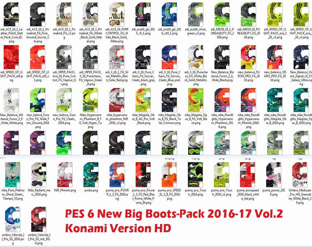 Ultigamerz Pes 6 Big Boots Pack 2016 17 V2 Konami Style Hd Boots