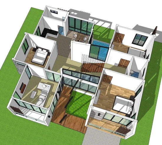11 desain rumah modern 2 lantai dengan 3 kamar tidur
