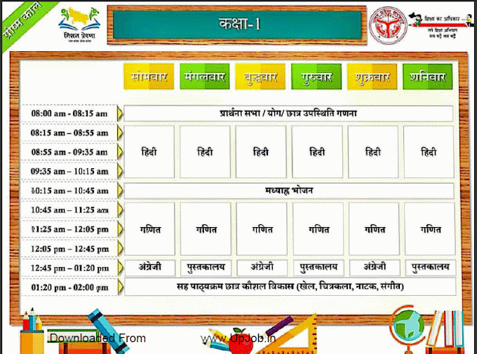 primary school timetable 2022 Download Class 1 to Class 8 Time Motion Study GO