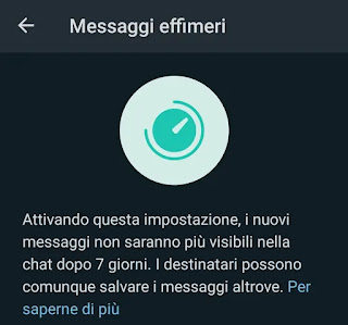 Messaggi a scadenza messaggi effimeri whatsapp