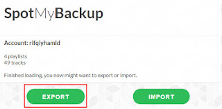 Backup atau Export Playlist Spotify