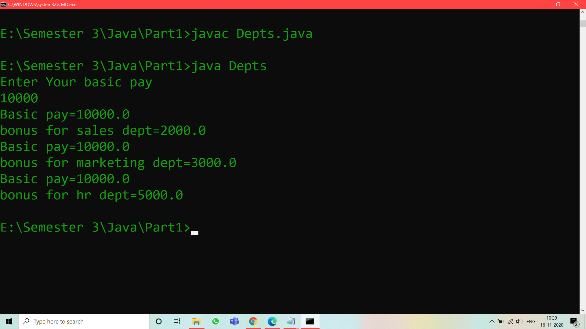 BCA III Sem Java Lab Programs part 1