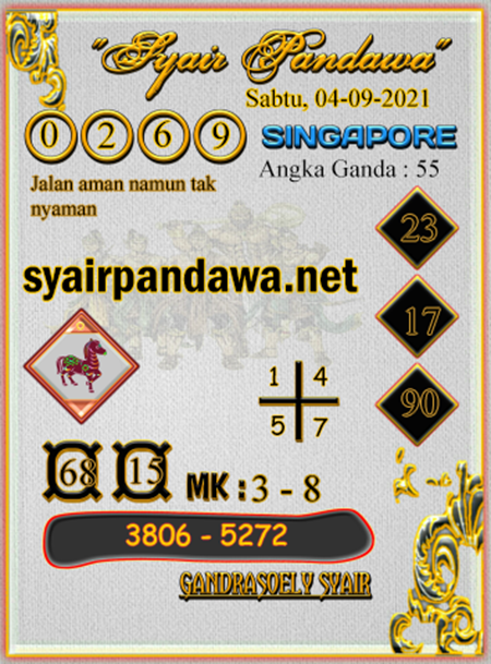 Syair Pandawa SGP Sabtu 04-Sep-2021