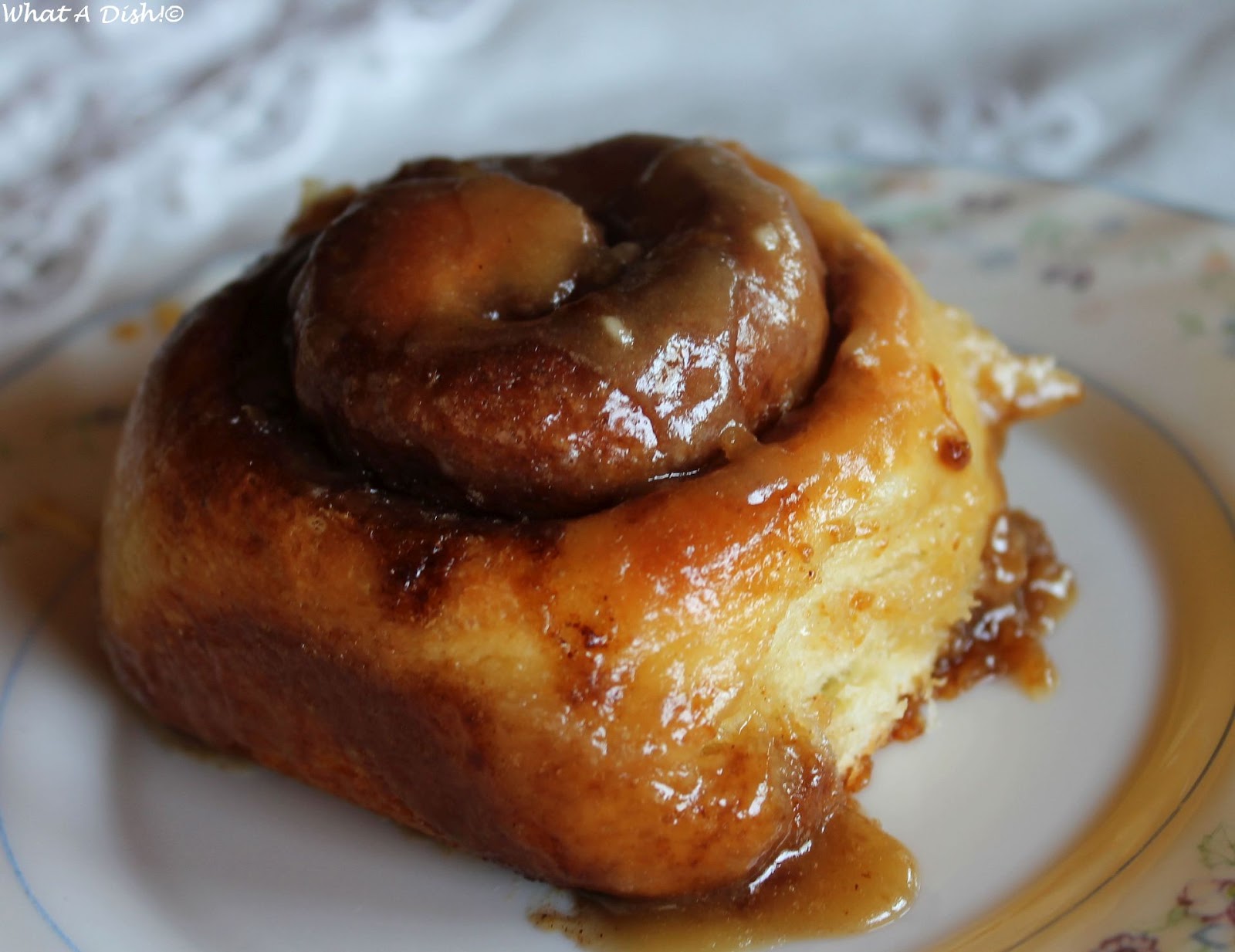What A Dish! Buttermilk Cinnamon Rolls with Caramel Icing