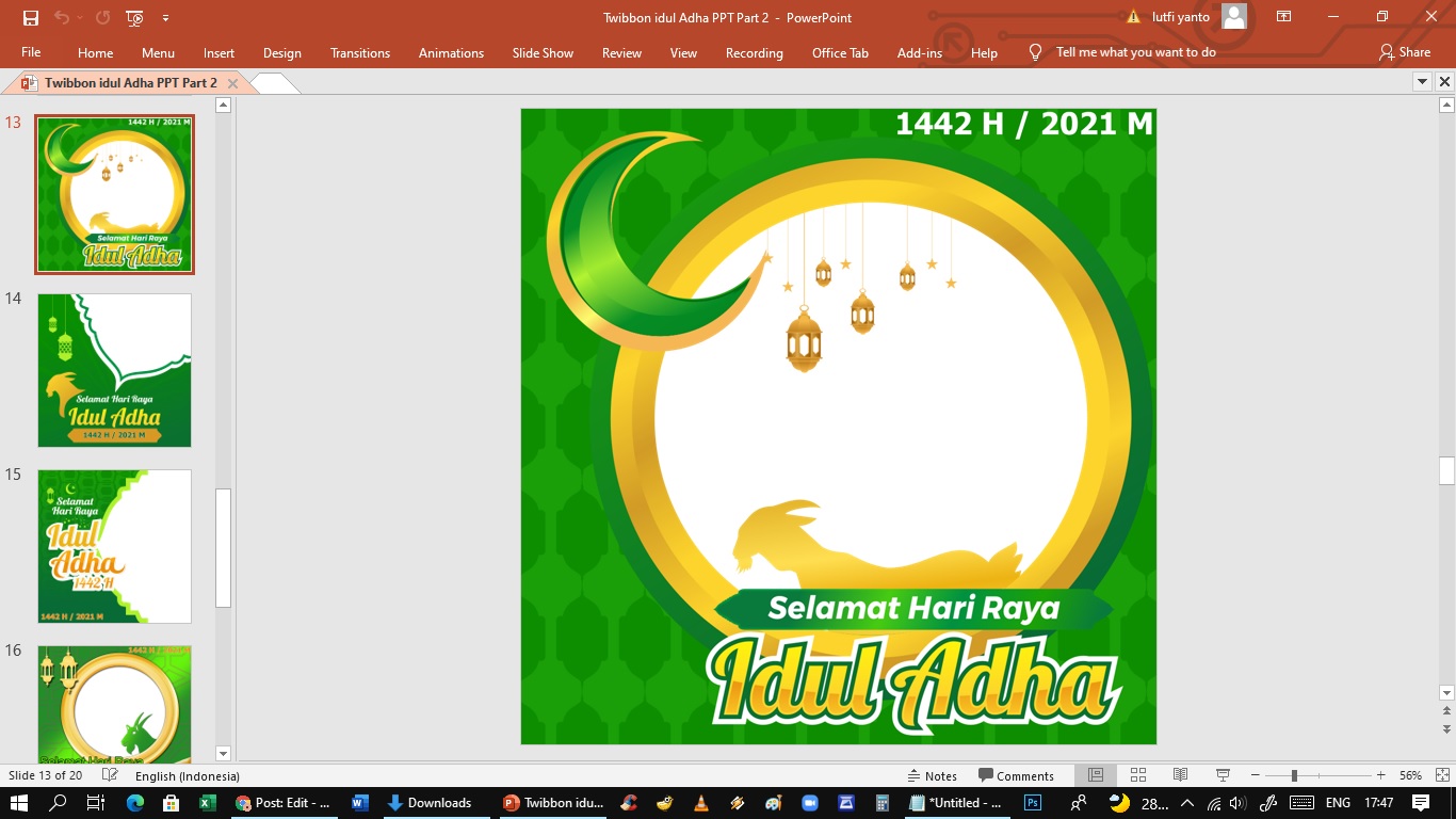 Download Contoh Desain Twibbon Idul Adha 2021 Format PPT (Power Point