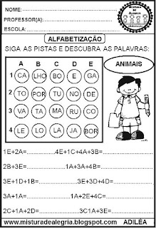 Atividades de alfabetização,formação de palavras