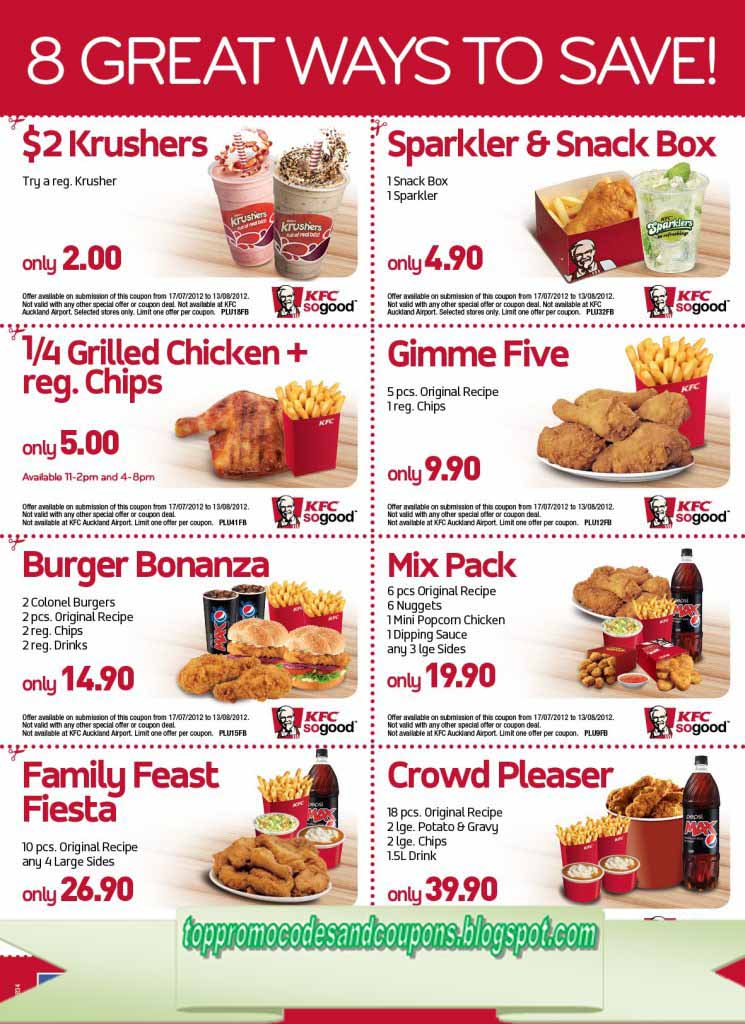 Free Promo Codes and Coupons 2023 Kfc Coupons
