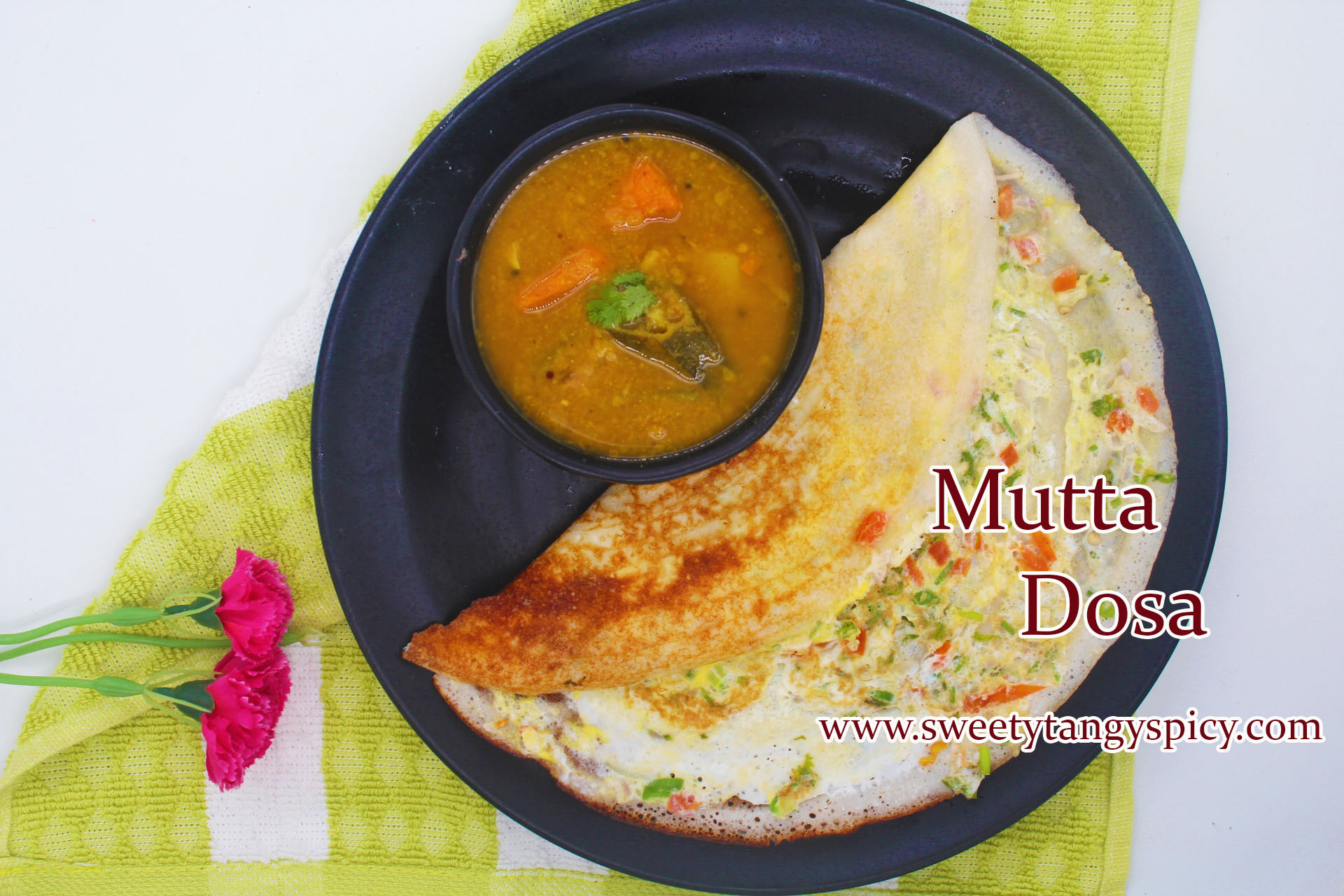 'Mutta dosa or egg dosa recipe' with detailed photo s and video.
