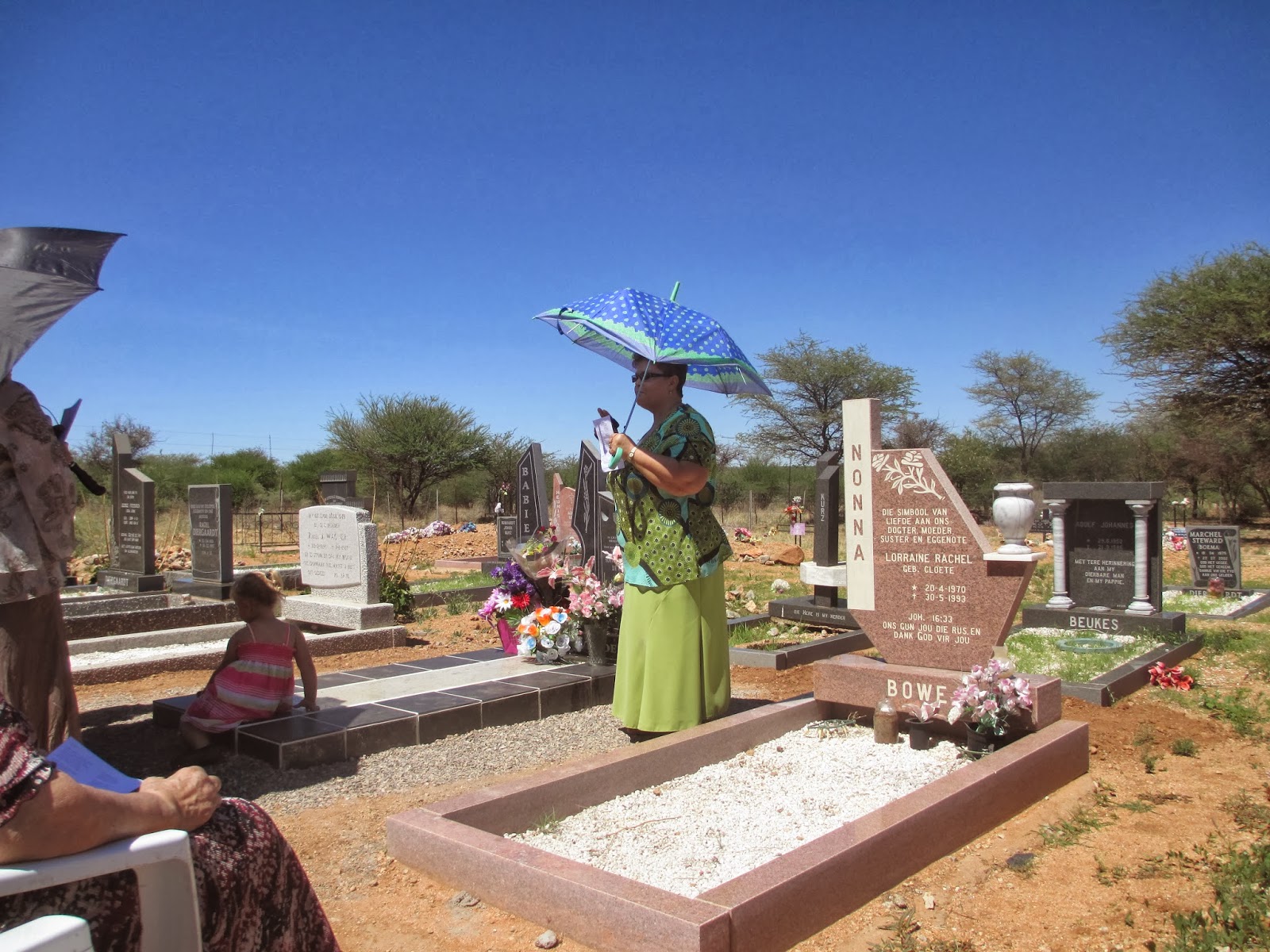 Loletta in Namibia Tombstone Dedication