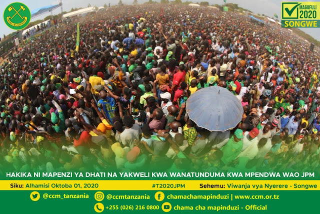 Picha : John MAGUFULI Akiwatubia Wananchi wa TUNDUMA, SONGWE Leo 01st October, 2020